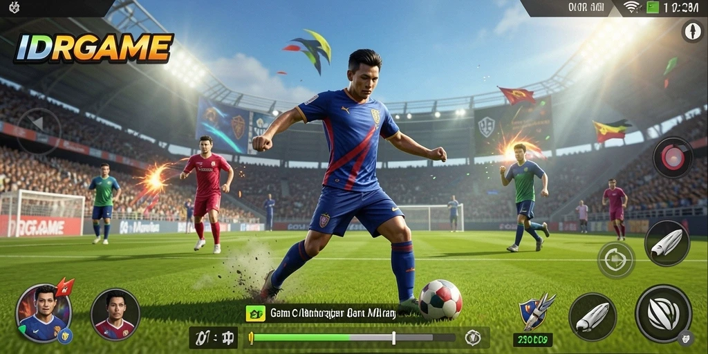 Tampilan gameplay mendebarkan dari IDRGAME dengan aksi olahraga intens.