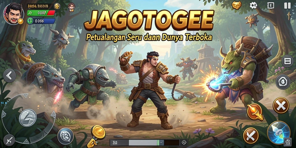 Menampilkan aksi seru dalam gameplay Open World JAGOTOGEL.