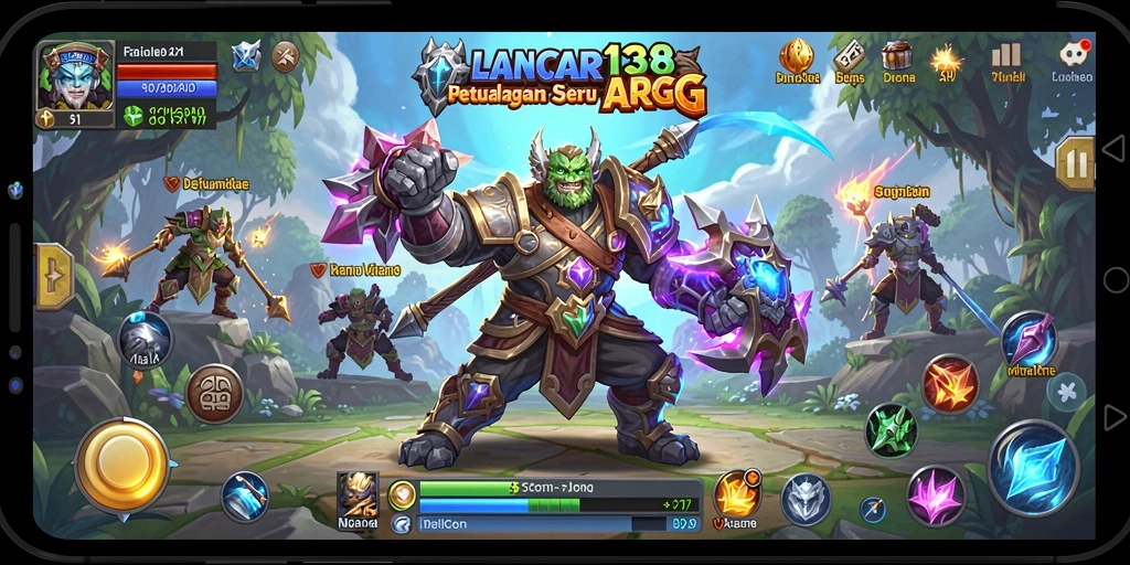 Screenshot gameplay LANCAR138 menampilkan aksi pertarungan seru di dunia ARPG.