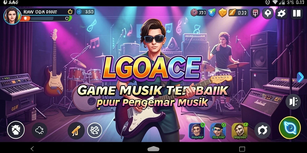 Tampilan gameplay LGOACE yang seru dengan berbagai pilihan lagu.