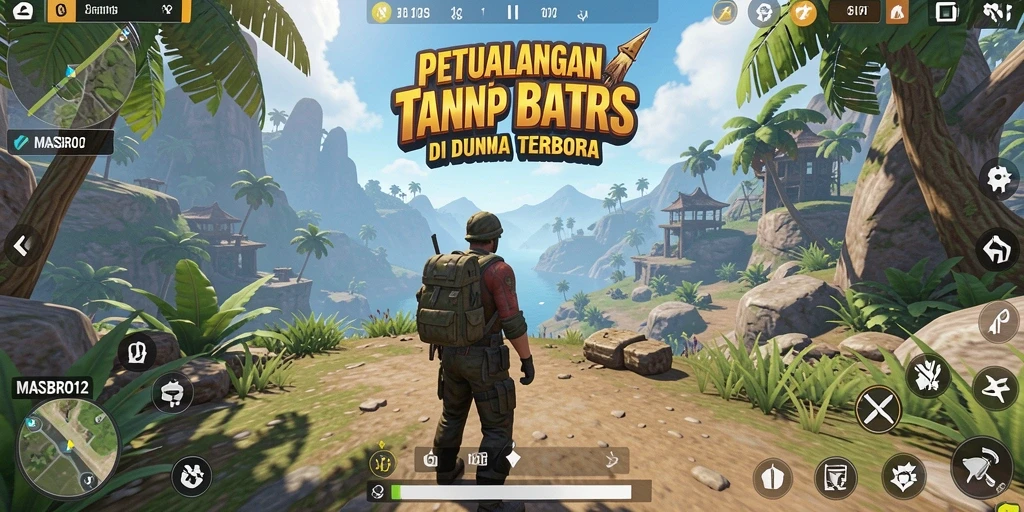 Tangkapan layar <strong>MASBRO12</strong> menampilkan petualangan seru di dunia terbuka.