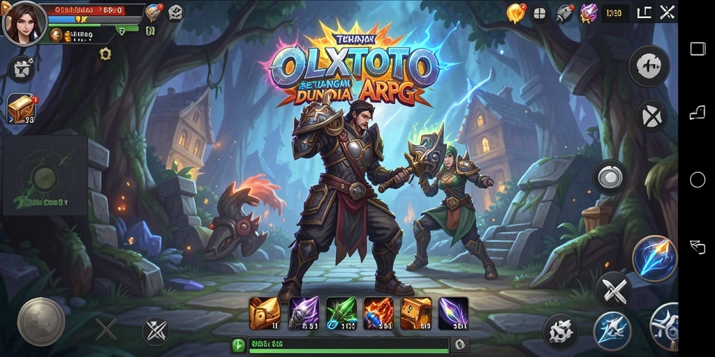 Tangkapan layar gameplay ARPG yang menampilkan pertarungan epik di OLXTOTO.