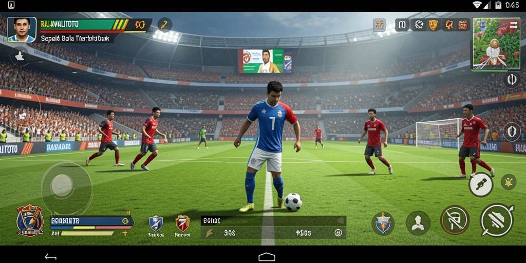 Tampilan gameplay menarik dari RAJAWALITOTO yang menghidupkan aksi sepak bola.