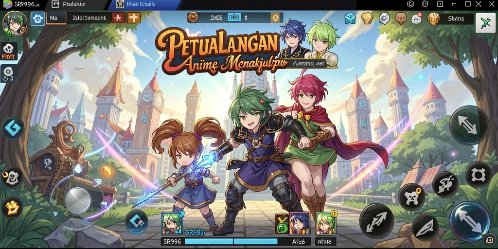 Screenshot dari gameplay SR996 yang menunjukkan aksi seru karakter anime.